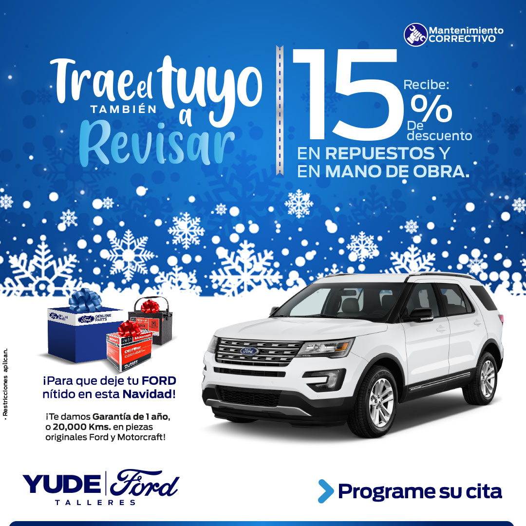 Trae el tuyo a revisar - descuento 15% Talleres Yude Ford