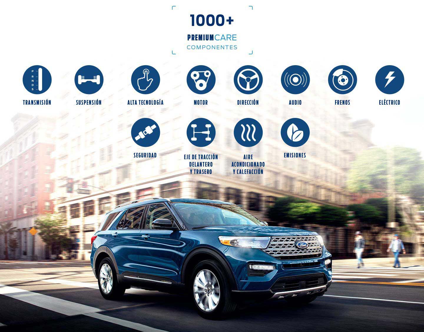 Cobertura del plan Premium Care Ford Protect - 1000 componentes